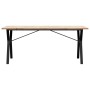 Mesa de comedor marco Y madera maciza pino acero 180x90x75,5 cm en Mesas de comedor | Comprar online en Foru.es
