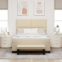Cama con Somier con Colchón y Banco Crema 140x200 cm Tela | Foro24.es | Tu tienda online para hogar, jardín y más Foro24.es