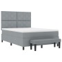 Cama con Box Spring con Colchón y Banco Gris Claro 160x200 cm Tela | Foro24.es | Tu tienda online para hogar, jardín y más Foro24.es