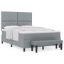 Cama con Box Spring con Colchón y Banco Gris Claro 160x200 cm Tela | Foro24.es | Tu tienda online para hogar, jardín y más Foro24.es