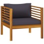 Muebles de jardín 7 pzas cojines madera maciza de acacia de vidaXL, Conjuntos de jardín - Ref: Foro24-3086906, Precio: 983,81...