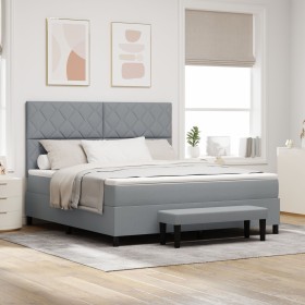 Comprar Cama Box Spring Gris Claro con Colchón y