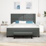 Cama con Box Spring de con Colchón & Banqueta Gris Oscuro 180x200 cm Tela | Foro24.es | Tu tienda online para hogar, jardín y más Foro24.es
