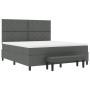 Cama con Box Spring de con Colchón & Banqueta Gris Oscuro 180x200 cm Tela | Foro24.es | Tu tienda online para hogar, jardín y más Foro24.es