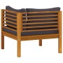 Sofá de jardín de 2 plazas con cojín madera maciza de acacia de vidaXL, Conjuntos de jardín - Ref: Foro24-3086899, Precio: 33...