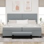 Cama con Somier y Colchón Gris Claro 200x200 cm Tela | Foro24.es | Tu tienda online para hogar, jardín y más Foro24.es