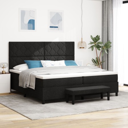 Cama con Somier y Colchón & Banco Negro 200x200 cm Tela de , Camas y somieres - Ref: Foro24-3344172, Precio: 782,97 €, Descue...