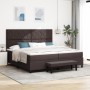 Cama con somier con colchón y banco Marrón oscuro 200x200 cm Tela de , Camas y somieres - Ref: Foro24-3344173, Precio: 766,95...