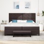 Cama con somier con colchón y banco Marrón oscuro 200x200 cm Tela de , Camas y somieres - Ref: Foro24-3344173, Precio: 766,95...
