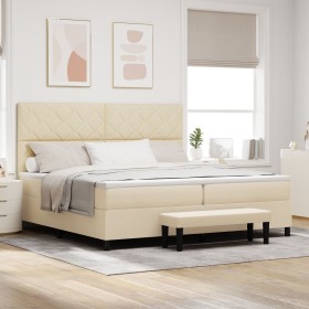 Comprar Cama Box Spring con Colchón y Banco Crema
