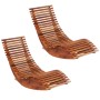 Tumbonas mecedoras 2 unidades madera maciza de acacia en Tumbonas | Comprar online en Foru.es