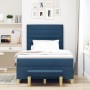 Cama con base de muelles con colchón y banco azul 120x190 cm tela de , Camas y somieres - Ref: Foro24-3344211, Precio: 422,58...