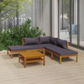 Muebles de jardín 6 pzas cojines madera maciza de acacia de vidaXL, Conjuntos de jardín - Ref: Foro24-3086892, Precio: 628,30...