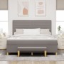 Cama Box Spring  con colchón y banco Taupe 180x200 cm Tela | Foro24.es | Tu tienda online para hogar, jardín y más Foro24.es