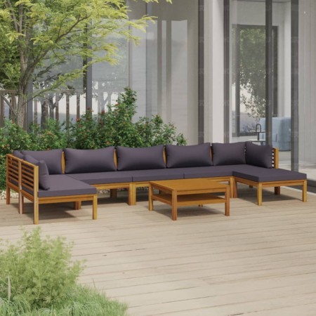 Muebles de jardín 8 pzas cojines madera maciza de acacia de vidaXL, Conjuntos de jardín - Ref: Foro24-3086923, Precio: 833,93...