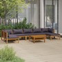 Muebles de jardín 8 pzas cojines madera maciza de acacia de vidaXL, Conjuntos de jardín - Ref: Foro24-3086923, Precio: 833,93...