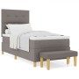Cama Box Spring  con colchón y banco Taupe 90x190 cm de tela | Foro24.es | Tu tienda online para hogar, jardín y más Foro24.es