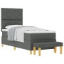 Cama de muelles de caja con colchón y banco gris oscuro 80x200 cm tela | Foro24.es | Tu tienda online para hogar, jardín y más Foro24.es