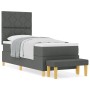 Cama de muelles de caja con colchón y banco gris oscuro 80x200 cm tela | Foro24.es | Tu tienda online para hogar, jardín y más Foro24.es