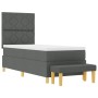 Cama de muelles de caja con colchón y banco gris oscuro 80x200 cm tela | Foro24.es | Tu tienda online para hogar, jardín y más Foro24.es