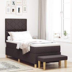 Comprar Cama con somier y colchón marrón oscuro