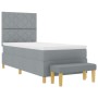 Cama con Box Spring con Colchón y Banco Gris Claro 90x190 cm Tela | Foro24.es | Tu tienda online para hogar, jardín y más Foro24.es