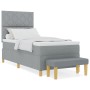 Cama con Box Spring con Colchón y Banco Gris Claro 90x190 cm Tela | Foro24.es | Tu tienda online para hogar, jardín y más Foro24.es
