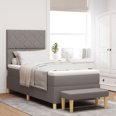 Cama con Base de Resortes con Colchón y Banco Taupe 90x200 cm Tela | Foro24.es | Tu tienda online para hogar, jardín y más Foro24.es