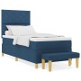 Cama con Base de Muelles con Colchón y Banco Azul 90x200 cm Tela | Foro24.es | Tu tienda online para hogar, jardín y más Foro24.es