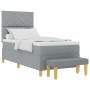 Cama con Box Spring con Colchón y Banco Gris claro 100x200 cm Tela | Foro24.es | Tu tienda online para hogar, jardín y más Foro24.es