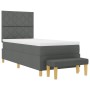 Cama con base con colchón y banco gris oscuro 100x200 cm tela | Foro24.es | Tu tienda online para hogar, jardín y más Foro24.es