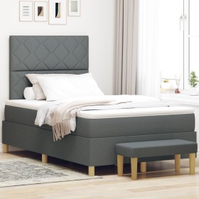 Comprar Cama con muelles con colchón y banco gris