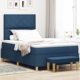 Cama con Somier con Colchón y Banco Azul 120x190 cm Tela de , Camas y somieres - Ref: Foro24-3344365, Precio: 424,55 €, Descu...