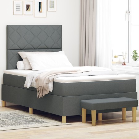 Cama con Somier y Colchón Gris Oscuro 120x200 cm Tela | Foro24.es | Tu tienda online para hogar, jardín y más Foro24.es