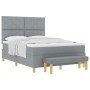 Cama con Base de Resorte con Colchón y Banco Gris Claro 140x190 cm Tela de , Camas y somieres - Ref: Foro24-3344373, Precio: ...