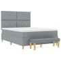 Cama con Base de Resorte con Colchón y Banco Gris Claro 140x190 cm Tela de , Camas y somieres - Ref: Foro24-3344373, Precio: ...