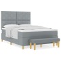 Cama con Base de Resorte con Colchón y Banco Gris Claro 140x190 cm Tela de , Camas y somieres - Ref: Foro24-3344373, Precio: ...