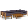 Muebles de jardín 7 pzas cojines madera maciza de acacia de vidaXL, Conjuntos de jardín - Ref: Foro24-3086915, Precio: 882,14...