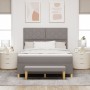 Cama con somier y colchón taupe 140x190 cm tela | Foro24.es | Tu tienda online para hogar, jardín y más Foro24.es