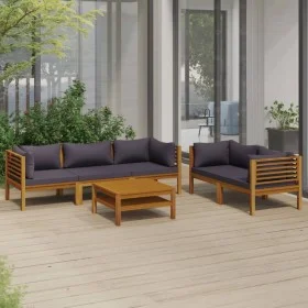 Muebles de jardín 6 pzas cojines madera maciza de acacia de vidaXL, Conjuntos de jardín - Ref: Foro24-3086903, Precio: 805,38...