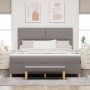 Cama con Box Spring y Colchón Taupe 180x200 cm Tela | Foro24.es | Tu tienda online para hogar, jardín y más Foro24.es