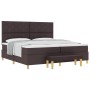Cama con somier con colchón y banco marrón oscuro 200x200 cm tela de , Camas y somieres - Ref: Foro24-3344404, Precio: 754,05...