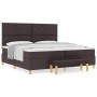 Cama con somier con colchón y banco marrón oscuro 200x200 cm tela de , Camas y somieres - Ref: Foro24-3344404, Precio: 754,05...