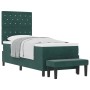 Cama con Muelles con Colchón y Banco Verde Oscuro 80x200 cm Terciopelo | Foro24.es | Tu tienda online para hogar, jardín y más Foro24.es