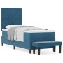 Cama con Base con Colchón y Banco Azul Oscuro 80x200 cm Terciopelo de , Camas y somieres - Ref: Foro24-3344412, Precio: 326,8...