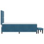 Cama con Base con Colchón y Banco Azul Oscuro 80x200 cm Terciopelo de , Camas y somieres - Ref: Foro24-3344412, Precio: 326,8...
