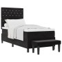 Cama con Base de Resorte con Colchón & Banco Negro 90x190 cm Terciopelo | Foro24.es | Tu tienda online para hogar, jardín y más Foro24.es