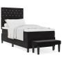 Cama con Base de Resorte con Colchón & Banco Negro 90x190 cm Terciopelo | Foro24.es | Tu tienda online para hogar, jardín y más Foro24.es