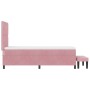 Cama de Base con Colchón y Banco Rosa 80x200 cm Terciopelo de , Camas y somieres - Ref: Foro24-3344413, Precio: 357,29 €, Des...