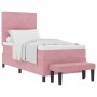 Cama con box spring con colchón y banco rosa 90x190 cm de terciopelo | Foro24.es | Tu tienda online para hogar, jardín y más Foro24.es